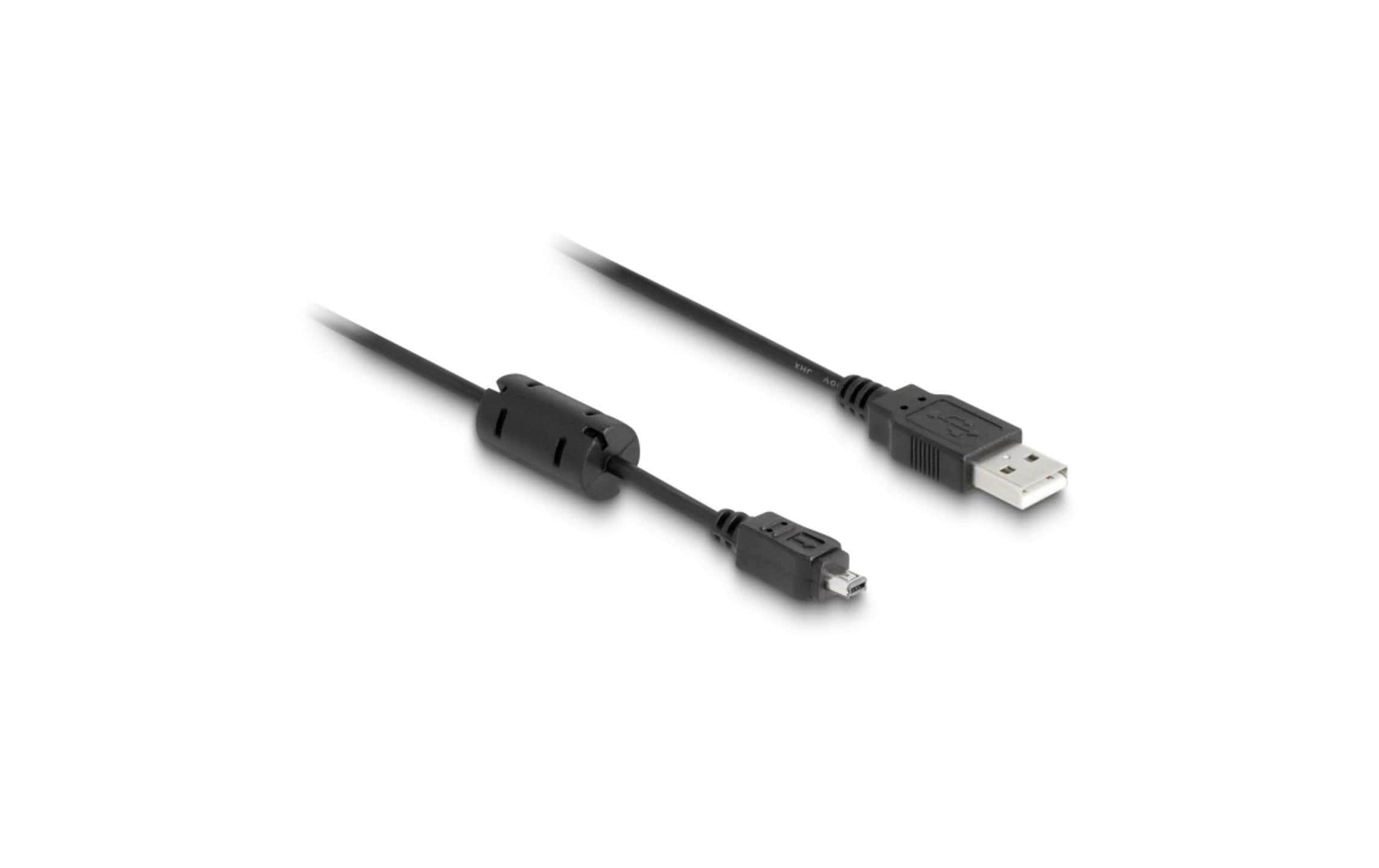 USB-mini-Kabel 1.5m A-Mini4P, USB2, Schwarz Mini 4Pin Hirose Stecker