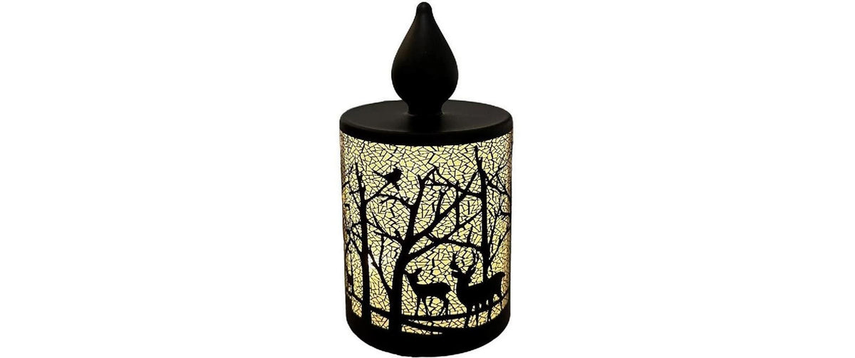 Dameco LED Glas Deko Kerze sz, Waldmotiv, 10 LED