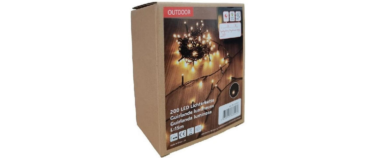 Dameco LED Lichterkette Outdoor, 200 LED L: 15m