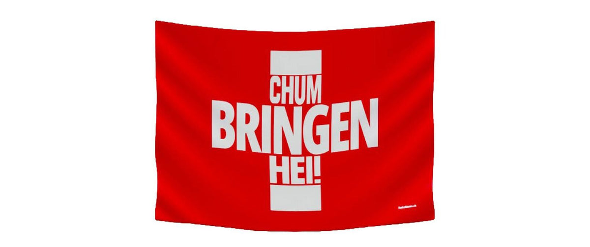 SwissMeme Fahne Fussball 100x75cm Chum Bringen Hei!