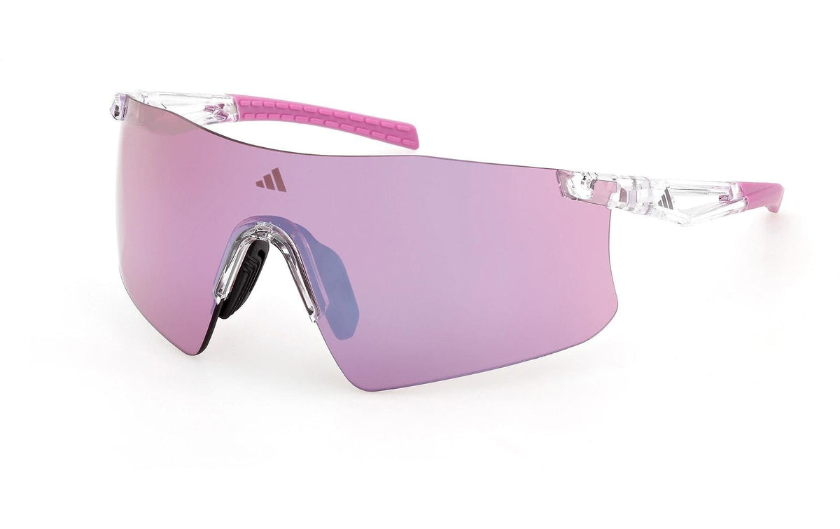 Adidas Sportbrille, SP0122, crystal Erwachsen, Lens gradient or mirror violet