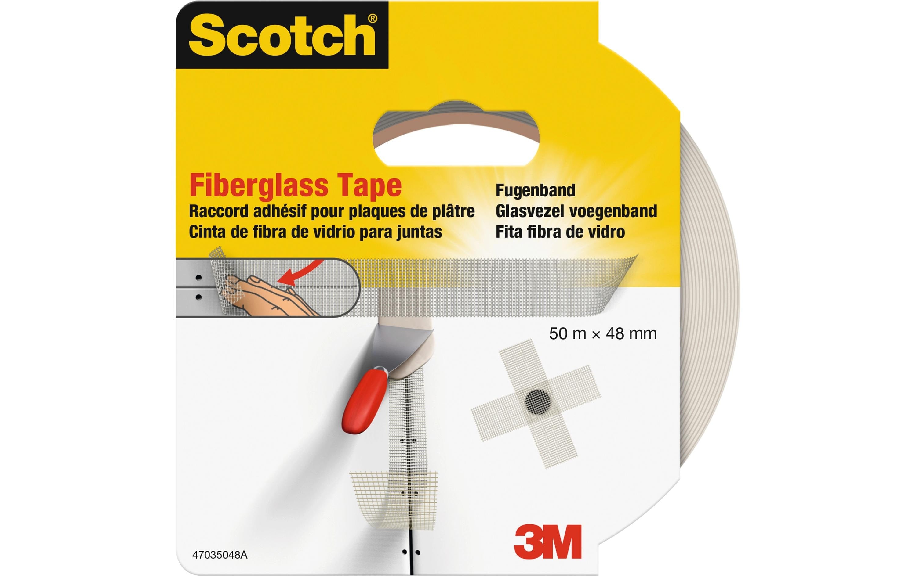 3M Scotch Doppelseitiges Klebeband Fugen 48 mm x 50 m, Weiss