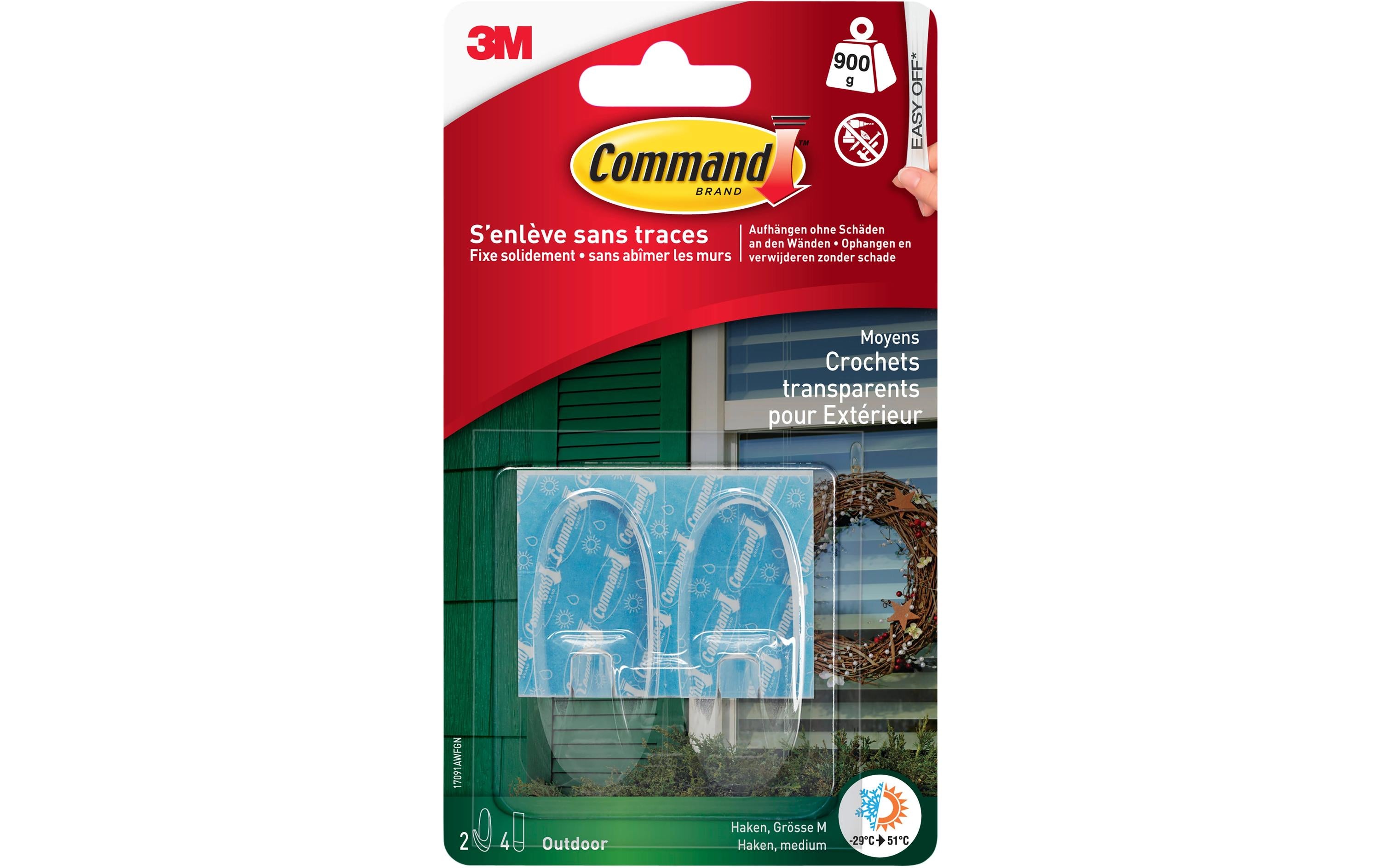 3M Command Dekohaken Outdoor M 2 Haken, Traglast: 900 g