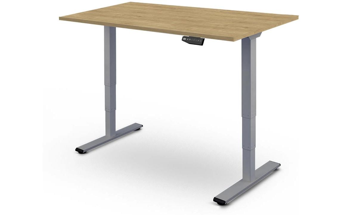 Contini Tisch höhenverstellbar Eiche Tischplatte 1.8x 0.8 m, Gestell grau