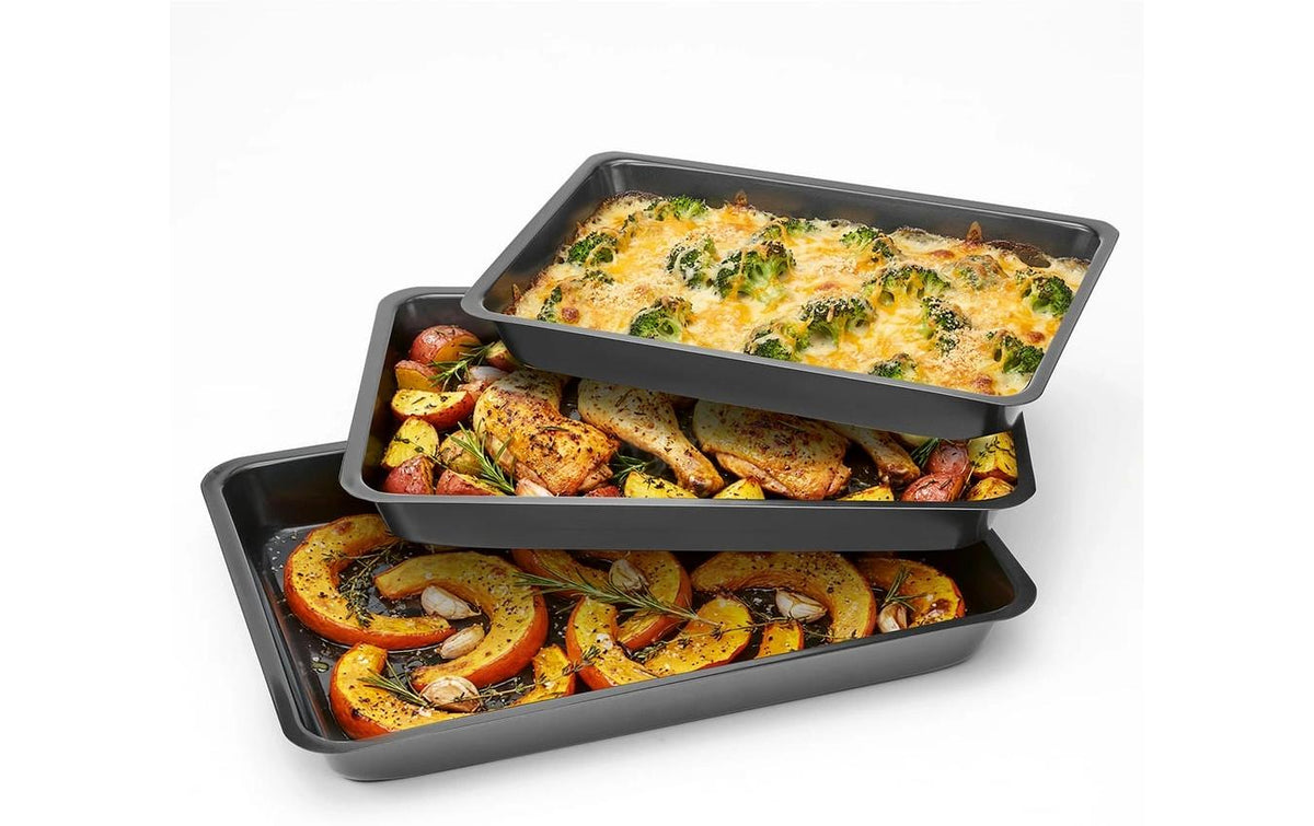 GOURMETmaxx Auflaufform Set S/M/L 3 Teilig Glas Tupperware Set für Backofen