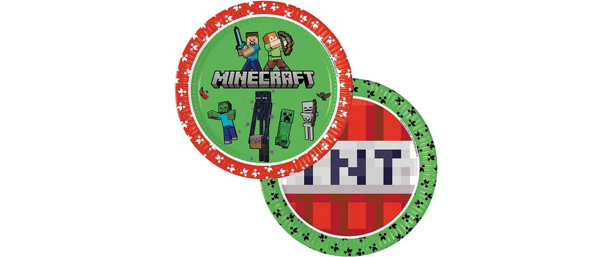 Fiesta Teller Minecraft 23 cm, 8 Stk, Papier FSC