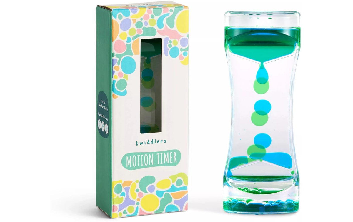 Flüssige Sanduhr Liquid Motion Timer grün blau