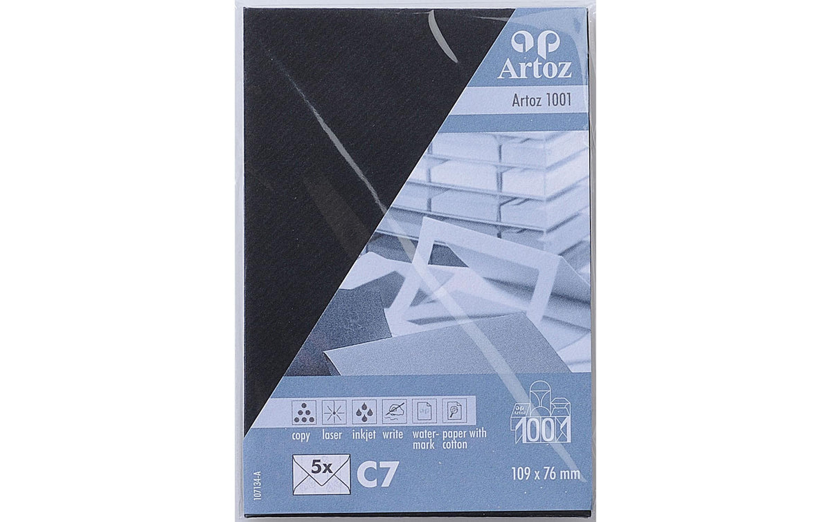 Artoz Couvert C7 schwarz 100 gm2, 5 Stück