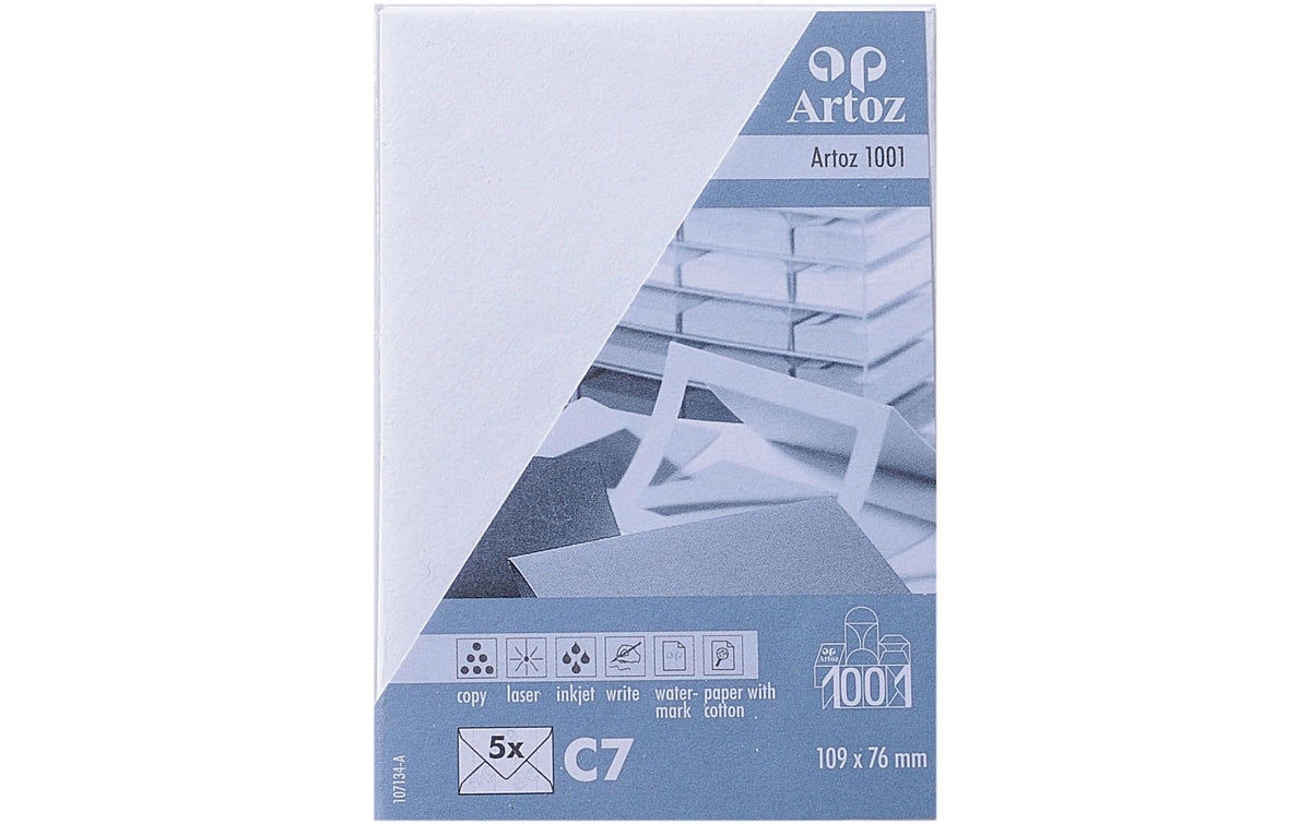 Artoz Couvert C7 blütenweiss 100 gm2, 5 Stück