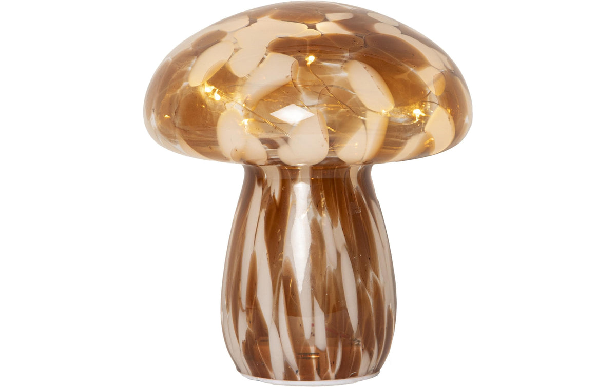 Star Trading Glas Dekoration Funghi Indoor, IP20, warmweiss, braun