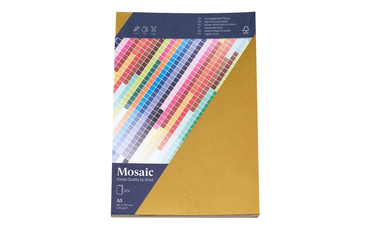 Artoz Blankokarte Mosaic A5 gold, 20 Karten