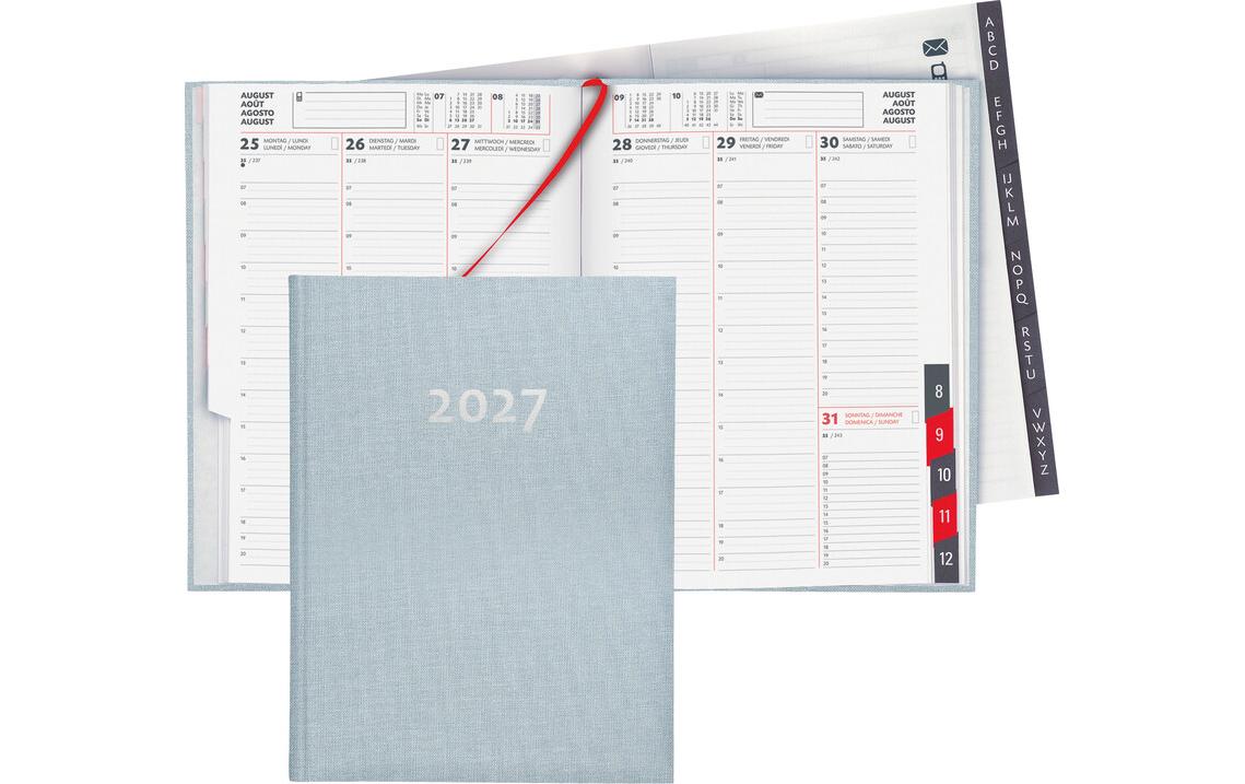 Biella Geschäftsagenda 2027 Orario h-blau 17.8 x 23.5 cm, 144 Seiten,  1 Wo auf 2 S.