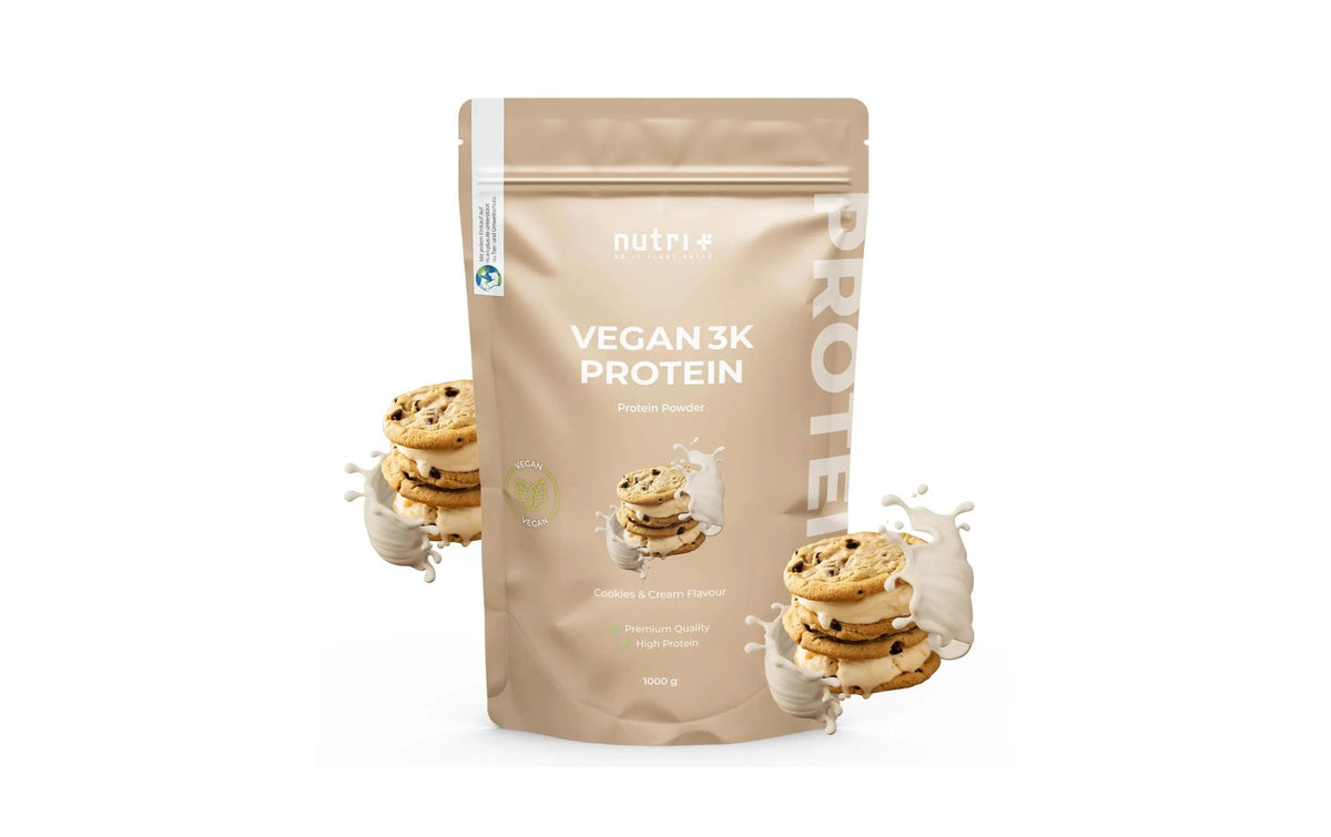 Nutri+ Vegan 3K Protein Cookies&Cream, Beutel 1000 g