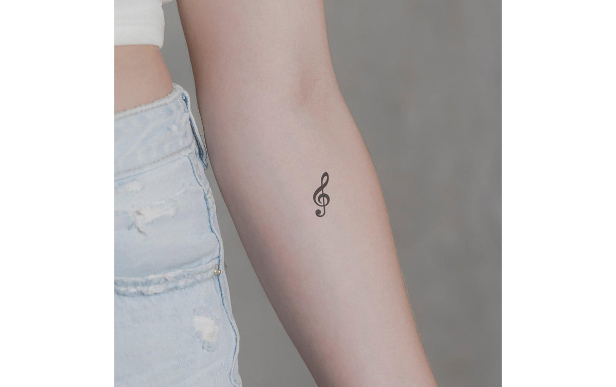 minink Tattoo Violinschlüssel Grösse: S (1.0 cm x 2.8 cm)