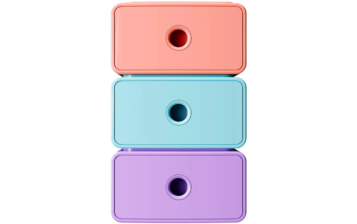 Exacompta Tiny Box Candy Tidy, 3-er Set A5+, stapelbar, recyc. Kunsstoff