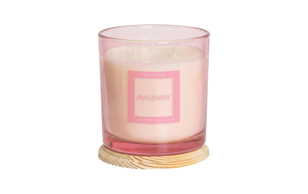 AVA & MAY Duftkerze Blossom, 380g 100% Sojawachs, 55h Brenndauer