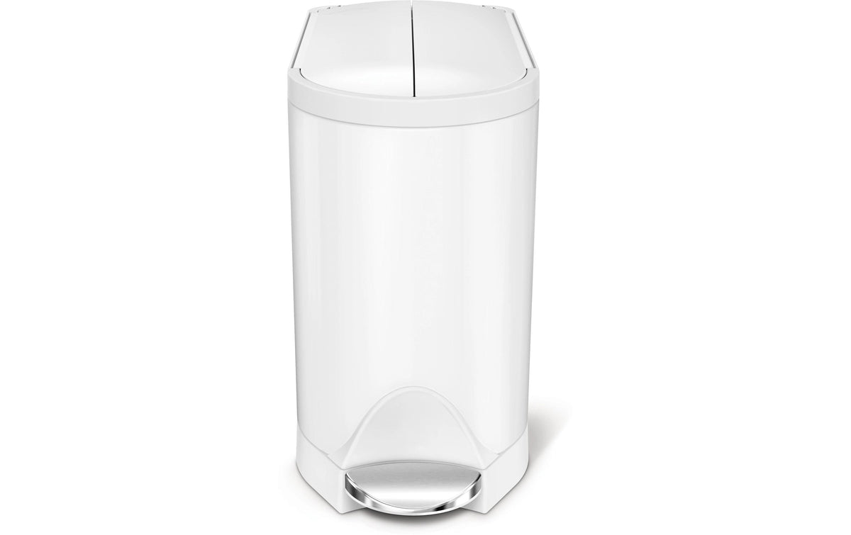 Simplehuman Abfalleimer, 10L Edelstahl, Weiss