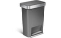 Simplehuman Treteimer, 45L Kunststoff, Grau
