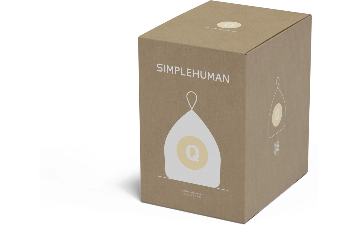 Simplehuman Müllbeutel für Abfalleimer, 50L 5x20 Stück, Grösse Q, gesamthaft 100 Stück