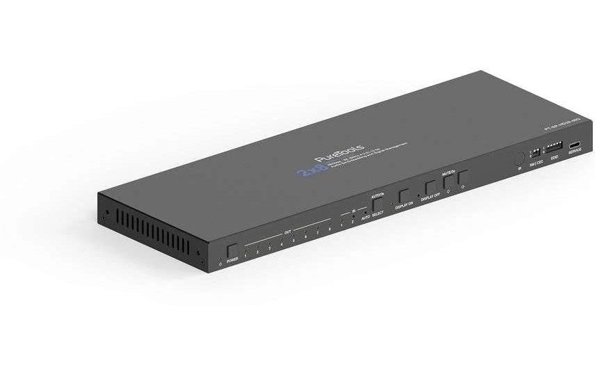 PureTools PT-SP-HD28-48G 2x8 HDMI 2.1 Splitter / Switcher - 48Gbps
