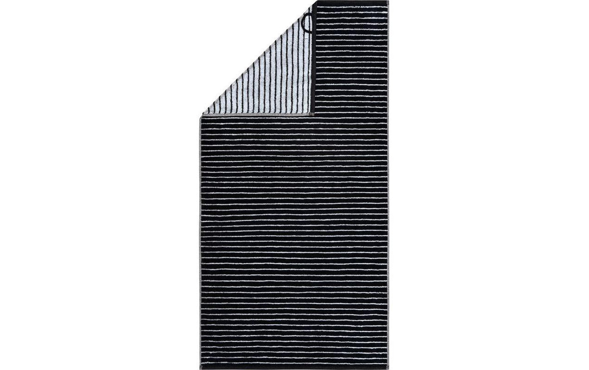Cawö Duschtuch Black&White schwarz  80 x 150