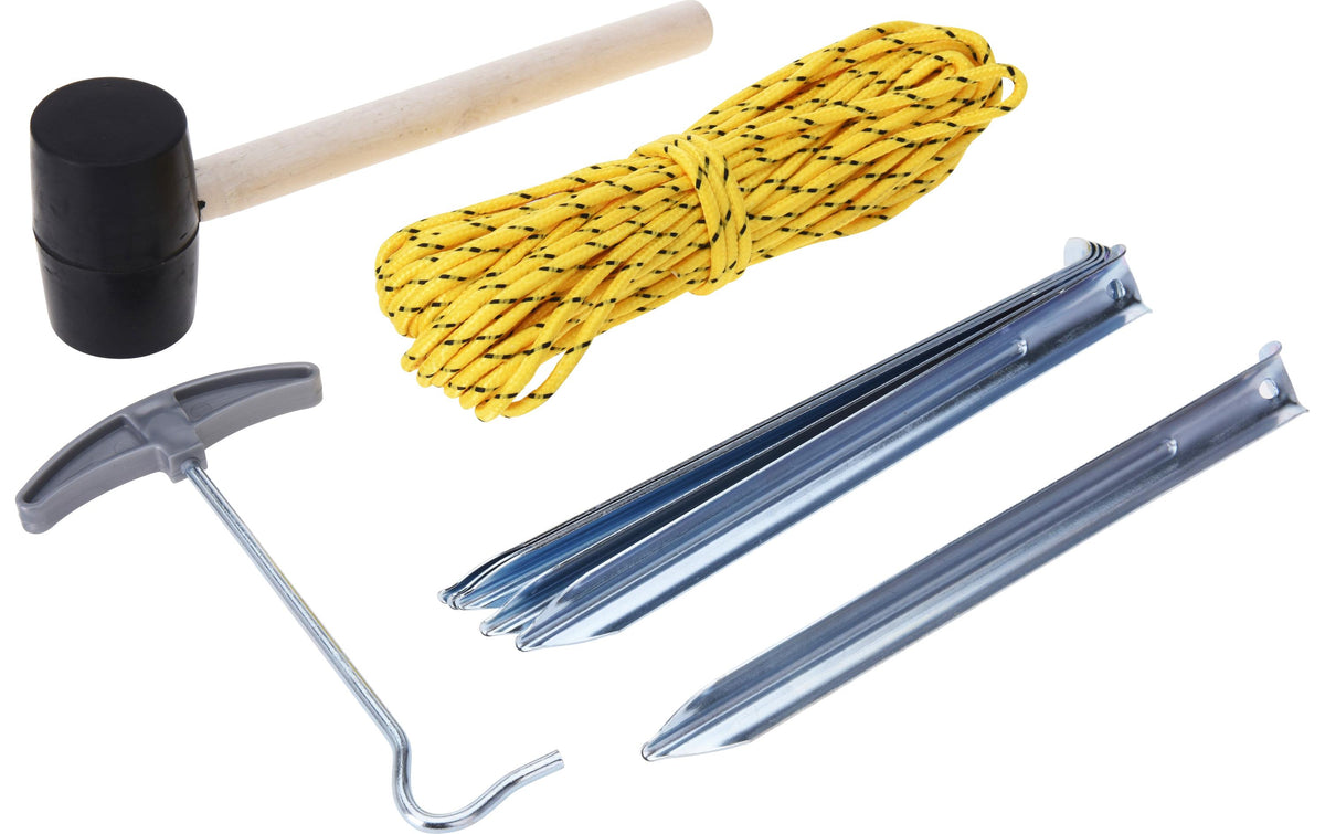 FTM Hering-Set 23cm 6 Stk., 1x Hammer, 1x Seil 20m, 1x Puller
