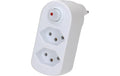 Abzweigstecker ADAPT 2xT13, drehbar mit Schalter,320°, weiss, Green+Fair
