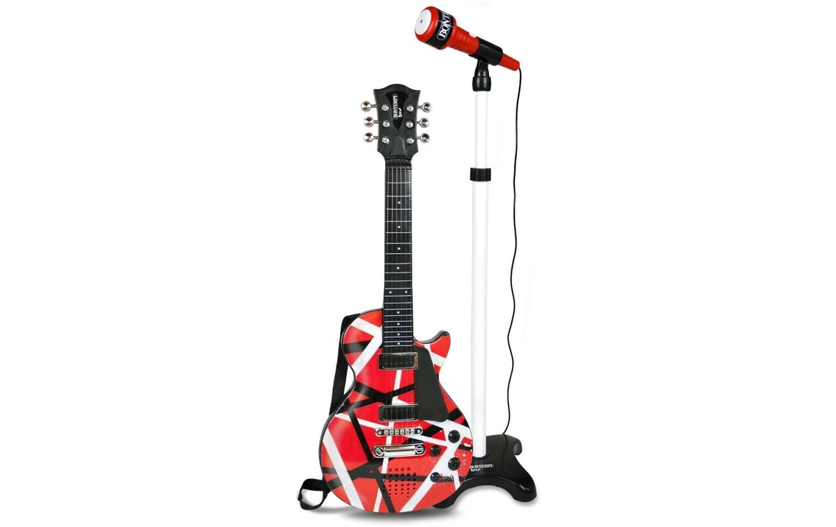 Bontempi Rockgitarre mit Standmikrofon rot