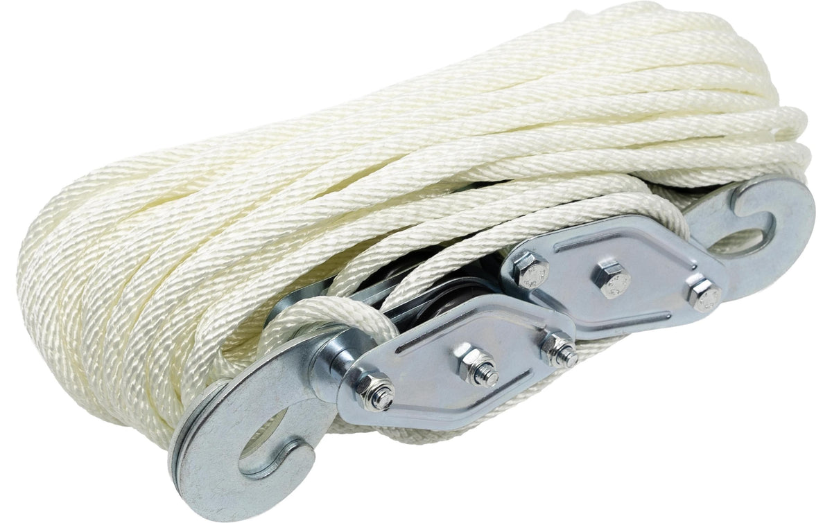 Flaschenzug 20m/PES-Seil 6mm weiss Beutel à 1Stk.