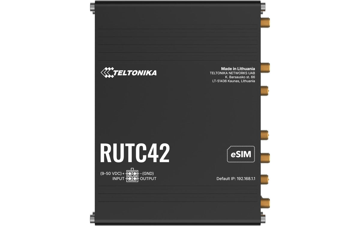 Teltonika RUTC42 LTE Industrierouter WiFi-6 Dual Cat.4 LTE, 5x GE LAN, 2xSIM, 2xeSIM