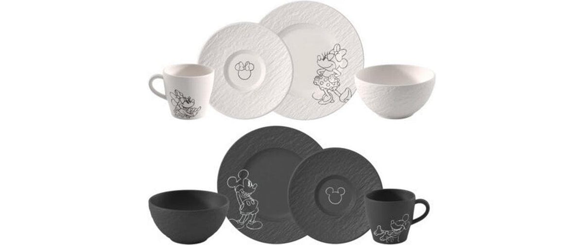 Villeroy & Boch ManRock-Mickey Mouse Set 8-tlg. Frühstück Set schwarz+weiss