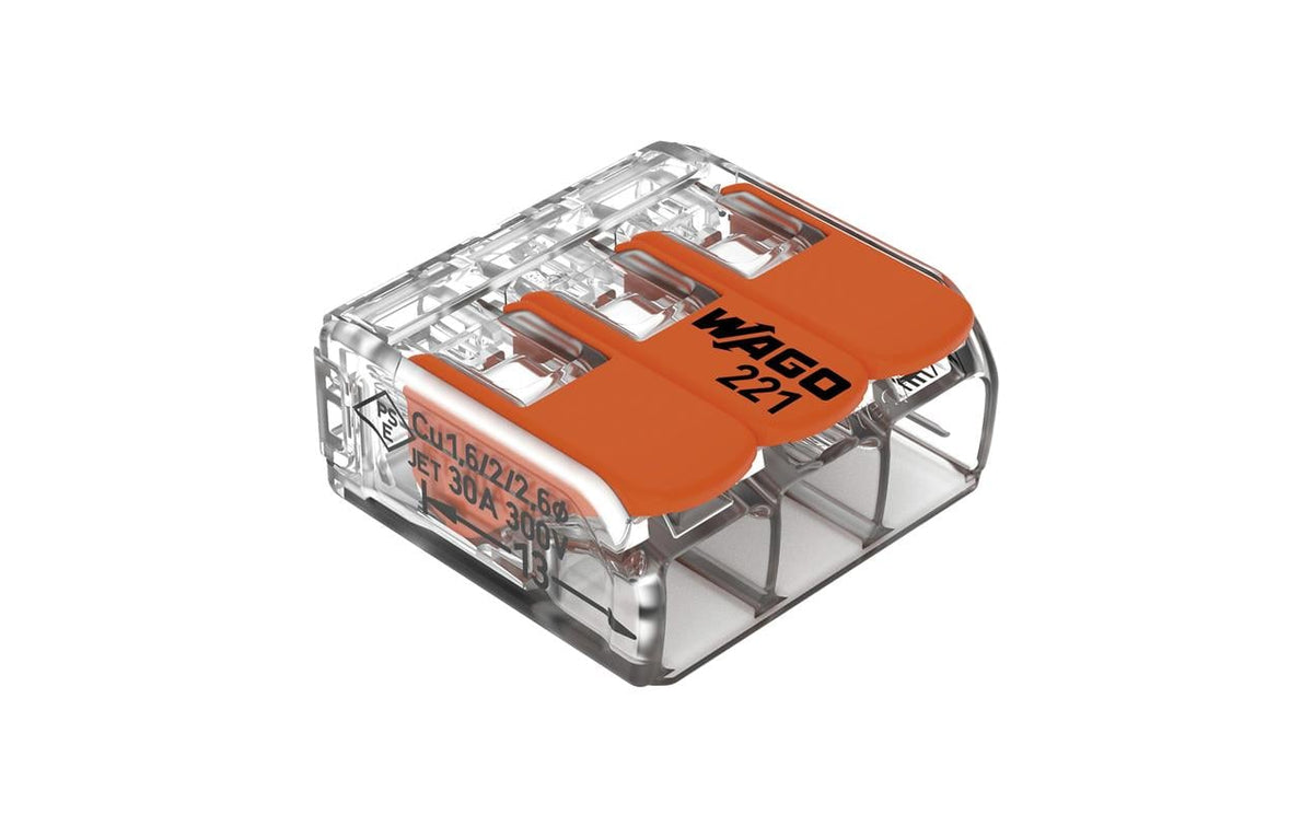 Wago Verbindungsklemme 3-fach 8 Stück 3L 0.5…6mm² 41A 450V