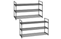 Songmics Schuhregal aus Metall, Schwarz 92x30x54 cm, Stahl, Kunststoff