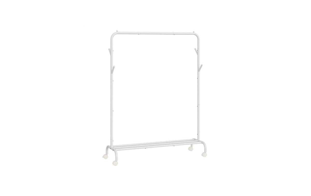 Songmics Kleiderständer mitRäder, Weiss 103.5x39x155 cm, Stahl, Kunststoff