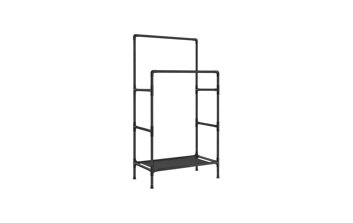 Songmics Kleiderständer Schwarz, Eisenrohre 83x45x157 cm, Stahl, Kunststoff