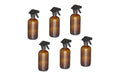 relaxdays Sprühflasche aus Glas 6er Set, 500 ml, Braun