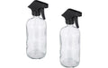 relaxdays Sprühflasche aus Glas 2er Set, 500 ml, Transparent
