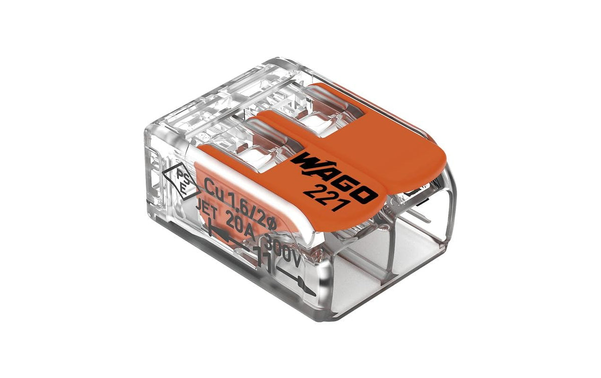 Wago Verbindungsklemme Compact 2-fach 16 Stück 2L 0.2…4mm² 32A 450V