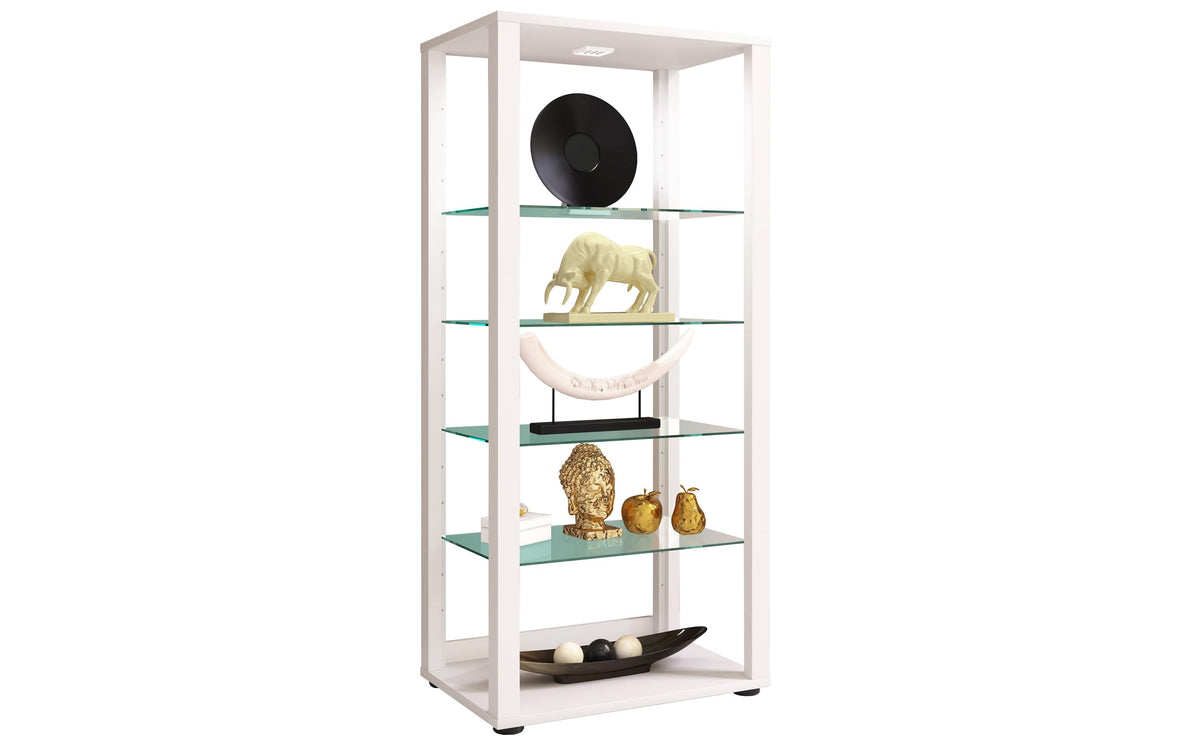 VCM Standvitrine Glasol IV Weiss