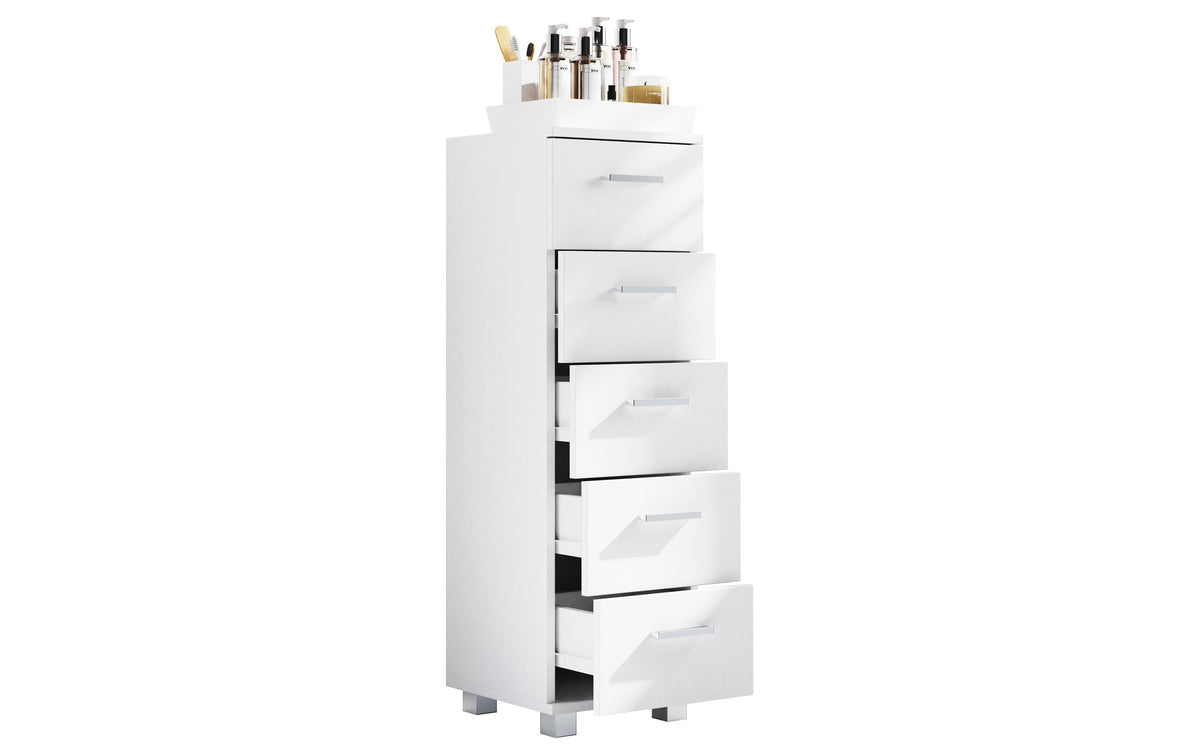 VCM Badzimmer Schubladenschrank Zalo Weiss