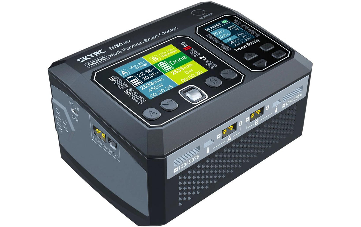 SkyRC D750 MIX Ladegerät LiPo 1-8s 32A 500W AC