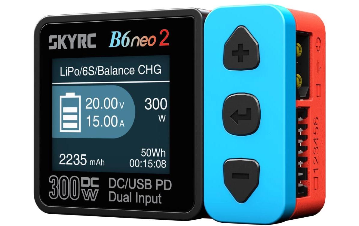 SkyRC B6neo 2 DC Ladegerät blau/rot LiPo 1-6S 15A 300W
