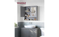 Vasagle Spiegelschrank, Grau 56.5x13x58.5 cm, Glas, MDF