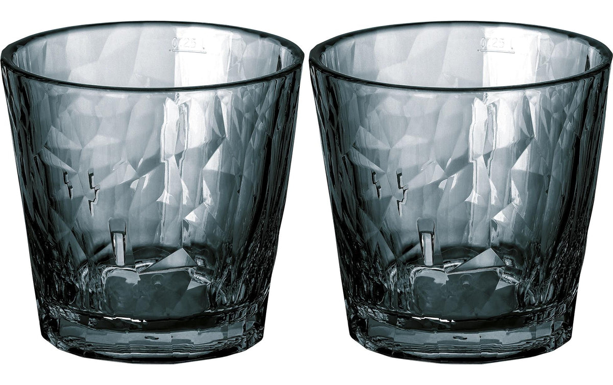 Koziol Becher Club No. 22, 2er Set transparent grey, 250 ml