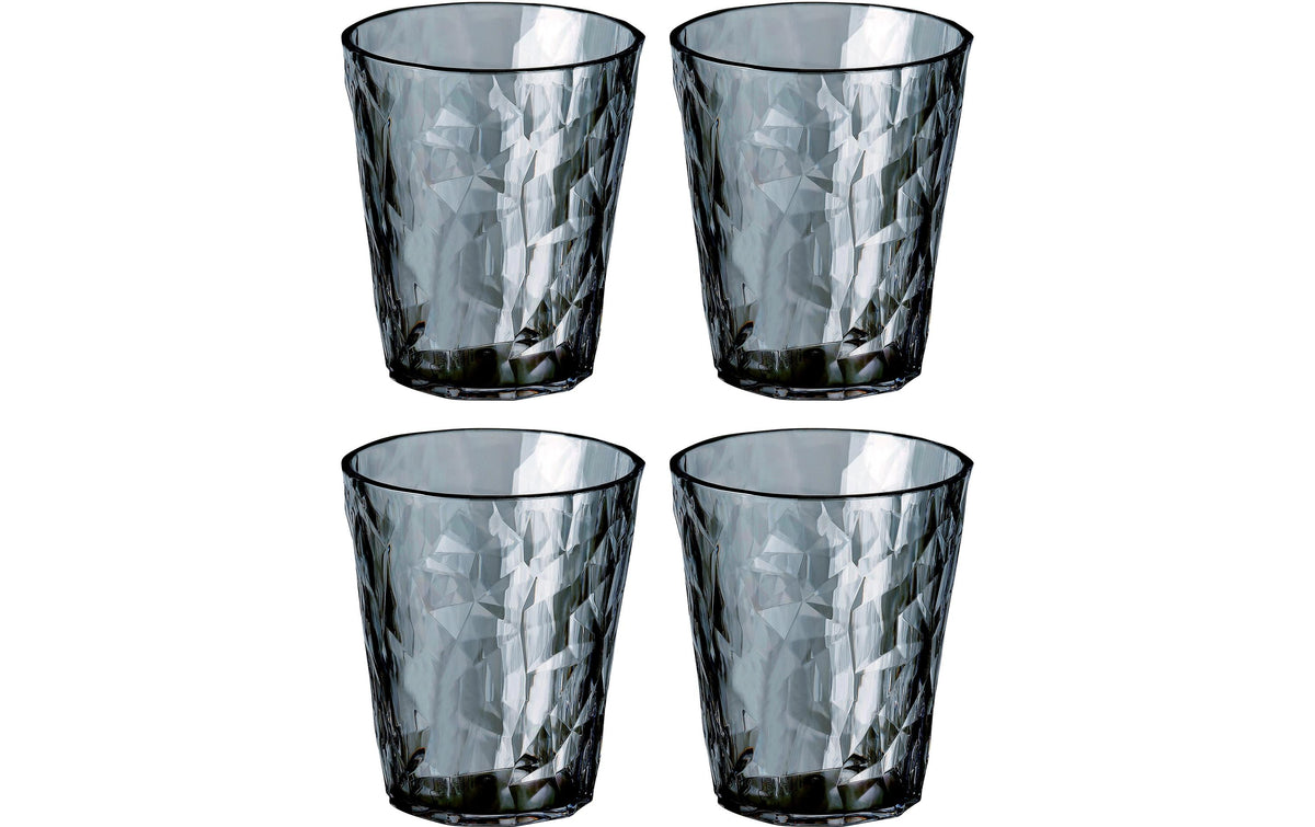 Koziol Becher Club No. 1, 4er Set transparent grey, 250 ml