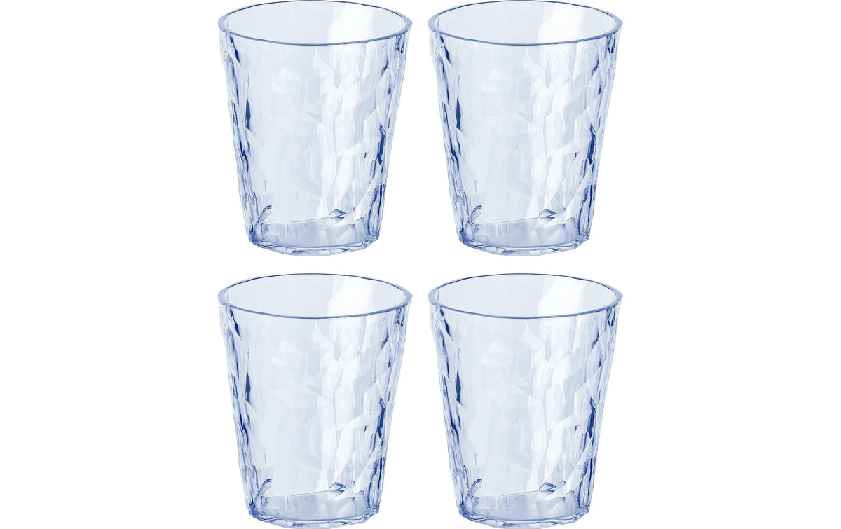 Koziol Becher Club No. 1, 4er Set transparent aquamarine, 250 ml