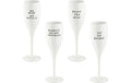 Koziol Sektglas Cheers Say It In Style cotton white, 100 ml, 4er Set