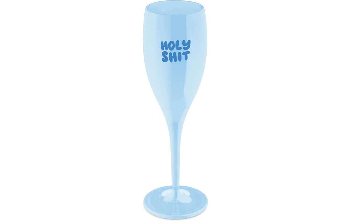 Koziol Sektglas Cheers Holy Shit sweet blue, 100 ml