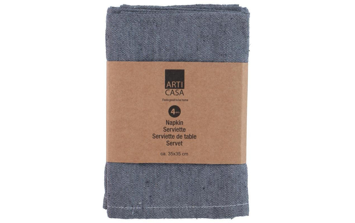 Arti Casa Stoffserviette 4er Set, 35x35 cm Dunkelgrau
