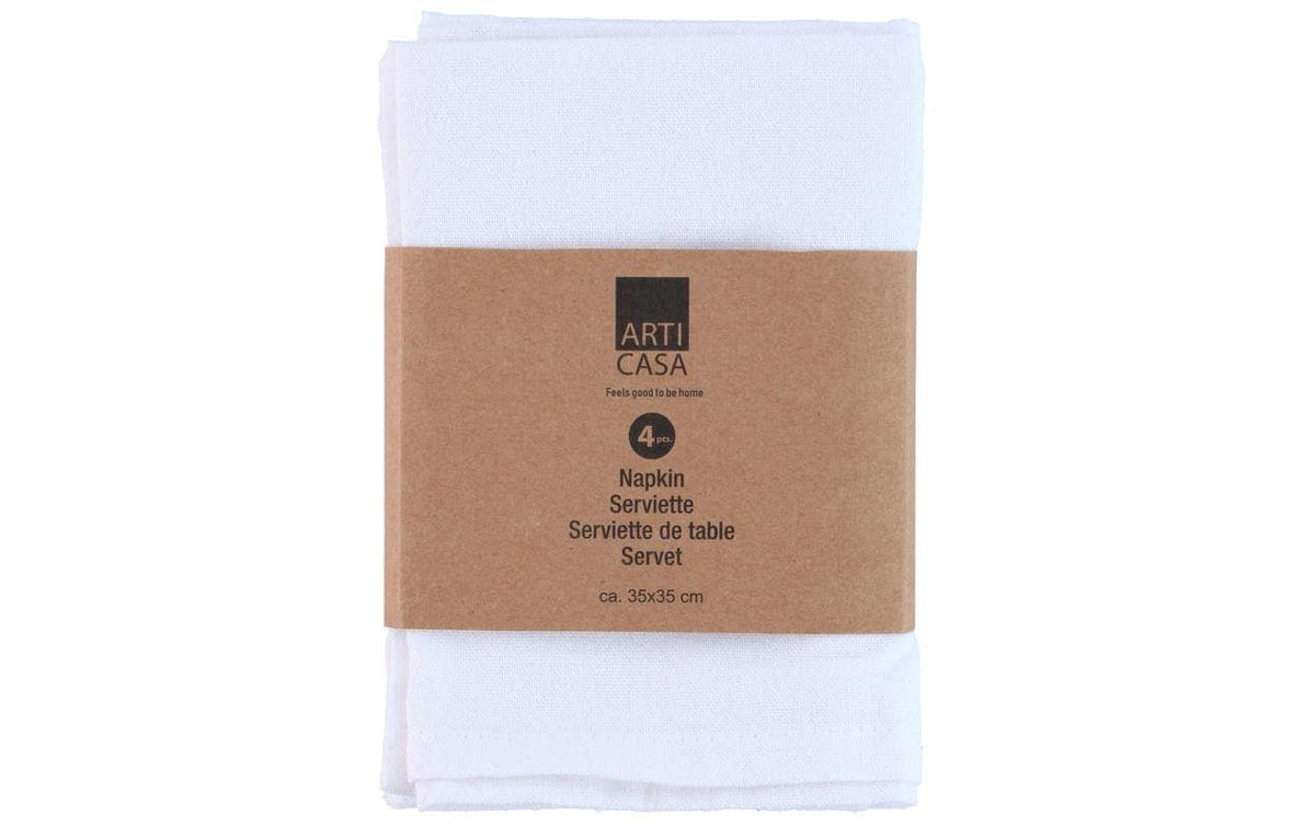 Arti Casa Stoffserviette 4er Set, 35x35 cm Weiss